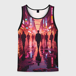 Майка-безрукавка мужская Вечерний мегаполис, цвет: 3D-черный