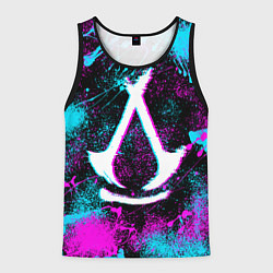 Майка-безрукавка мужская Assassins creed shadows - neon color, цвет: 3D-черный