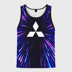 Майка-безрукавка мужская Mitsubishi neon energy, цвет: 3D-черный