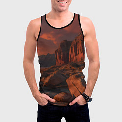 Майка-безрукавка мужская Ночной каньон, цвет: 3D-черный — фото 2