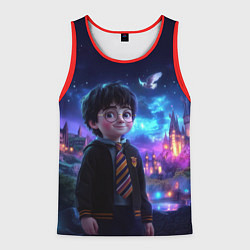 Майка-безрукавка мужская Гарри Поттер магическое небо, цвет: 3D-красный