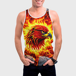 Майка-безрукавка мужская Атланта Хокс в огне, цвет: 3D-белый — фото 2