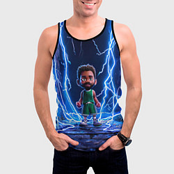 Майка-безрукавка мужская Браун Джейлен в разрядах молний, цвет: 3D-черный — фото 2