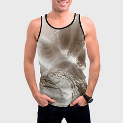 Майка-безрукавка мужская Песок и вода, цвет: 3D-черный — фото 2
