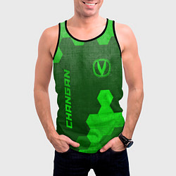 Майка-безрукавка мужская Changan - green gradient вертикально, цвет: 3D-черный — фото 2