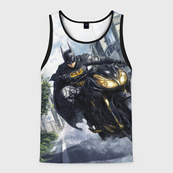 Майка-безрукавка мужская Бэтмен на мотоцикле, цвет: 3D-черный