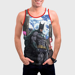 Майка-безрукавка мужская Страж города Бэтмен, цвет: 3D-красный — фото 2