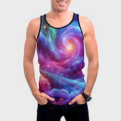 Майка-безрукавка мужская Neon space fantasy, цвет: 3D-черный — фото 2