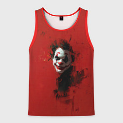 Майка-безрукавка мужская Джокер в красном фоне, цвет: 3D-красный