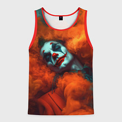 Майка-безрукавка мужская Джокер и оранжевый дым, цвет: 3D-красный
