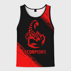 Майка-безрукавка мужская Scorpions - red gradient, цвет: 3D-черный