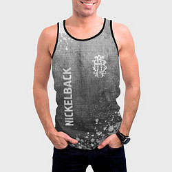 Майка-безрукавка мужская Nickelback - grey gradient вертикально, цвет: 3D-черный — фото 2