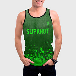 Майка-безрукавка мужская Slipknot - green gradient посередине, цвет: 3D-черный — фото 2