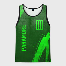 Майка-безрукавка мужская Paramore - green gradient вертикально, цвет: 3D-черный