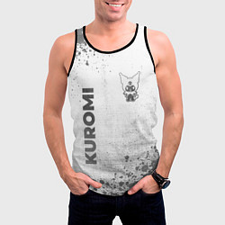 Майка-безрукавка мужская Kuromi - white gradient вертикально, цвет: 3D-черный — фото 2