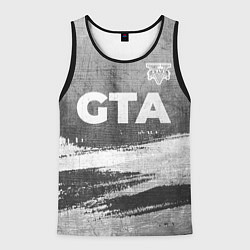 Майка-безрукавка мужская GTA - grey gradient посередине, цвет: 3D-черный