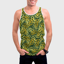 Майка-безрукавка мужская Зелёные кастеты, цвет: 3D-белый — фото 2