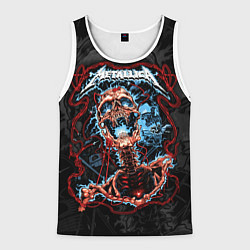 Майка-безрукавка мужская Metallica - electric skeleton, цвет: 3D-белый