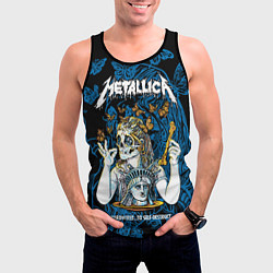 Майка-безрукавка мужская Metallica - skeleton and butterflies, цвет: 3D-черный — фото 2