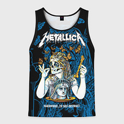 Майка-безрукавка мужская Metallica - skeleton and butterflies, цвет: 3D-черный