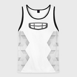 Майка-безрукавка мужская Geely white poly, цвет: 3D-черный