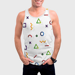 Майка-безрукавка мужская Геометрический хаос, цвет: 3D-белый — фото 2