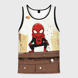 Майка-безрукавка мужская Мини человек-паук, цвет: 3D-черный
