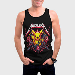 Майка-безрукавка мужская Metallica - cool Pikachu, цвет: 3D-черный — фото 2