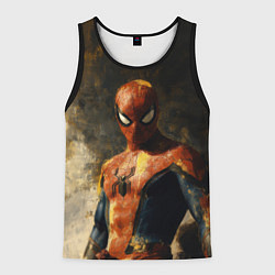 Майка-безрукавка мужская Человек-паук портрет, цвет: 3D-черный