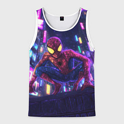 Майка-безрукавка мужская Человек паук с желтыми глазами, цвет: 3D-белый
