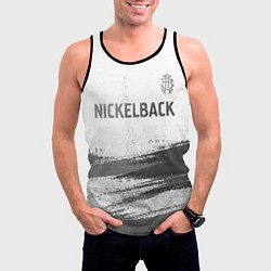 Майка-безрукавка мужская Nickelback - white gradient посередине, цвет: 3D-черный — фото 2