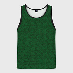 Майка-безрукавка мужская Тёмно-зелёный текстурированный, цвет: 3D-черный
