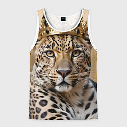 Майка-безрукавка мужская Королевский леопард, цвет: 3D-белый