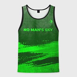 Майка-безрукавка мужская No Mans Sky - green gradient посередине, цвет: 3D-черный