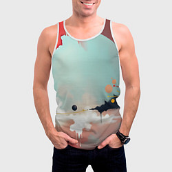 Майка-безрукавка мужская Сюрреалистичная абстракция, цвет: 3D-белый — фото 2