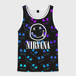 Майка-безрукавка мужская Nirvana x marshmello neon, цвет: 3D-белый