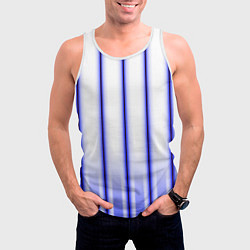 Майка-безрукавка мужская Striped suit, цвет: 3D-белый — фото 2
