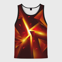 Майка-безрукавка мужская Трехмерный взрыв неоновых плит абстракция, цвет: 3D-черный