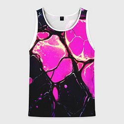 Майка-безрукавка мужская Розовые пятна в текстуре, цвет: 3D-белый