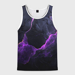 Майка-безрукавка мужская Фиолетово-черная объемная текстура, цвет: 3D-белый