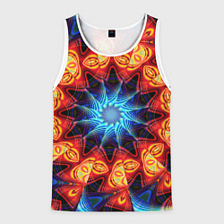 Майка-безрукавка мужская Фрактальная узорная абстракция, цвет: 3D-белый