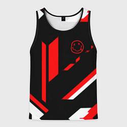 Майка-безрукавка мужская Nirvana текстура полосы, цвет: 3D-черный