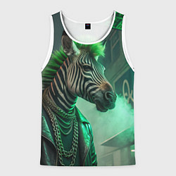 Мужская майка без рукавов Cyperpunk zebra
