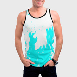 Майка-безрукавка мужская Голубой огонь текстура, цвет: 3D-черный — фото 2
