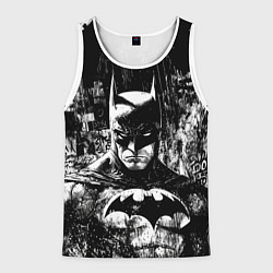 Майка-безрукавка мужская Бэтмен черно-белый стиль, цвет: 3D-белый