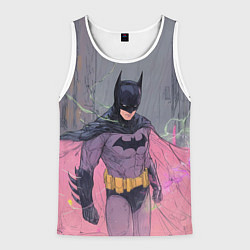 Майка-безрукавка мужская Бэтмен с розовым плащом, цвет: 3D-белый