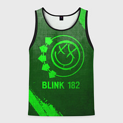 Майка-безрукавка мужская Blink 182 - green gradient, цвет: 3D-черный