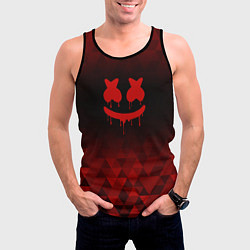 Майка-безрукавка мужская Marshmello red poly, цвет: 3D-черный — фото 2
