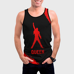 Майка-безрукавка мужская Queen - red gradient, цвет: 3D-черный — фото 2