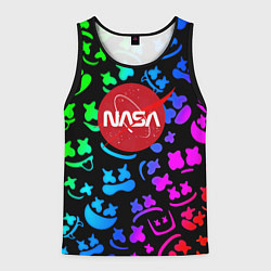Майка-безрукавка мужская Marshmello x NASA gradient, цвет: 3D-черный